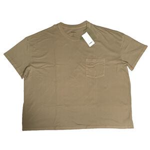 Men's Tan Short Sleeve 4XL Relaxed Fit Pocket T-Shirt - Goodfellow & Co